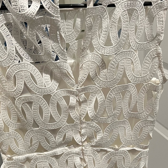 Milly Sienna Embroidered Scallop Lace Dress White SZ 8 NWOT - Picture 5 of 11